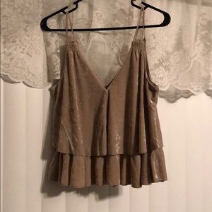 Aerie velvet tiered top size xs